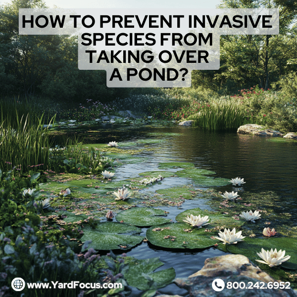 How to prevent invasive species from taking over a pond?